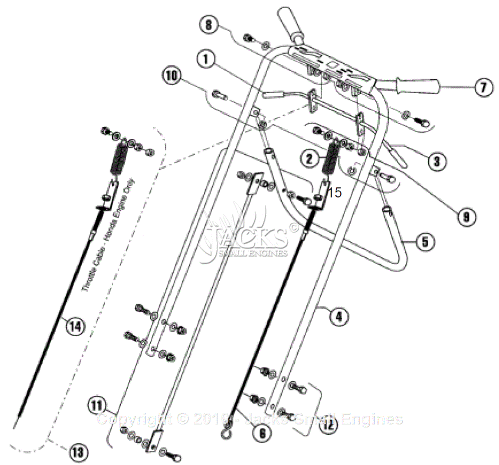 Handle Assembly Diagram and Parts List for H742 2005-04 Bluebird Aerator