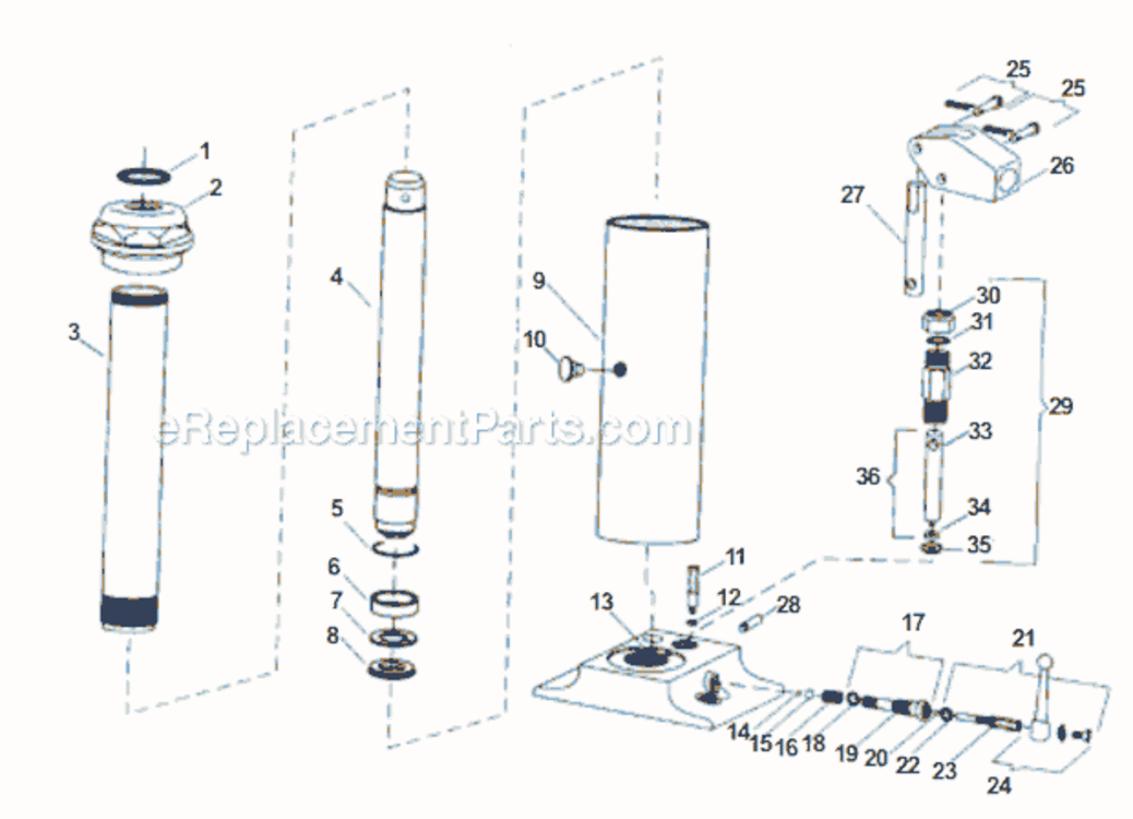 Page B Diagram and Parts List for 1200 2004-05 Bluebird Hoist & Winch