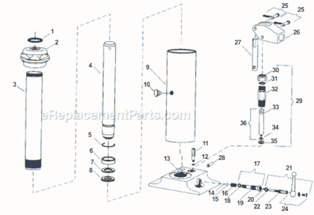 Page C Diagram and Parts List for 1200 2004-05 Bluebird Hoist & Winch