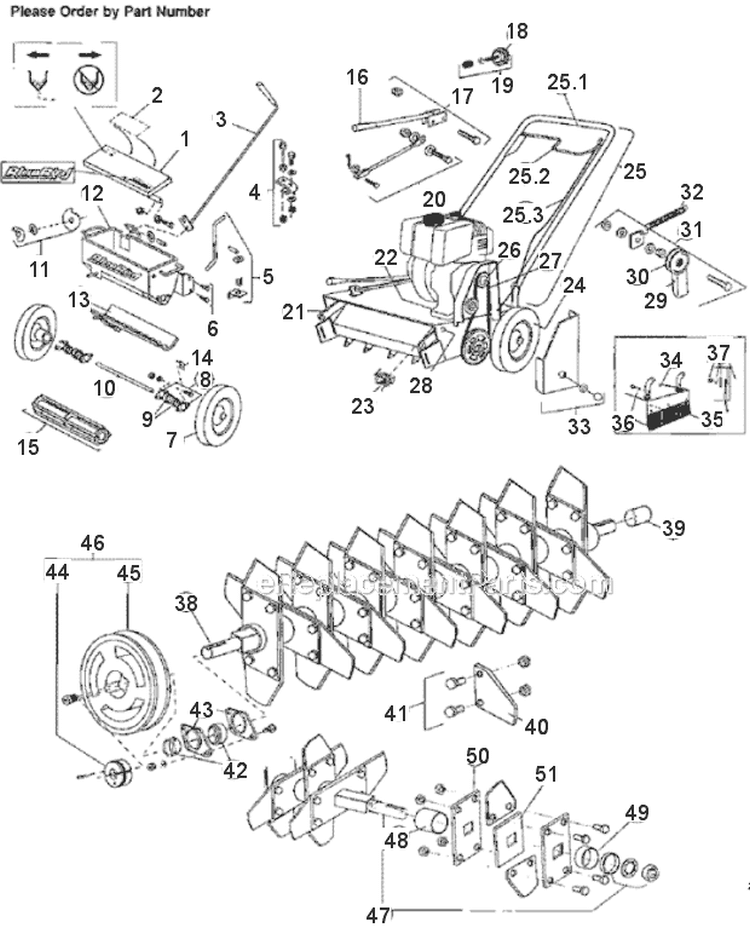 Page B Diagram and Parts List for 220LS 2000-12 Bluebird Seeder