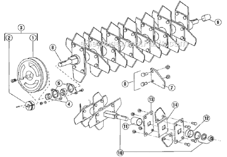 Page A Diagram and Parts List for 240 2000-12 Bluebird Dethatcher
