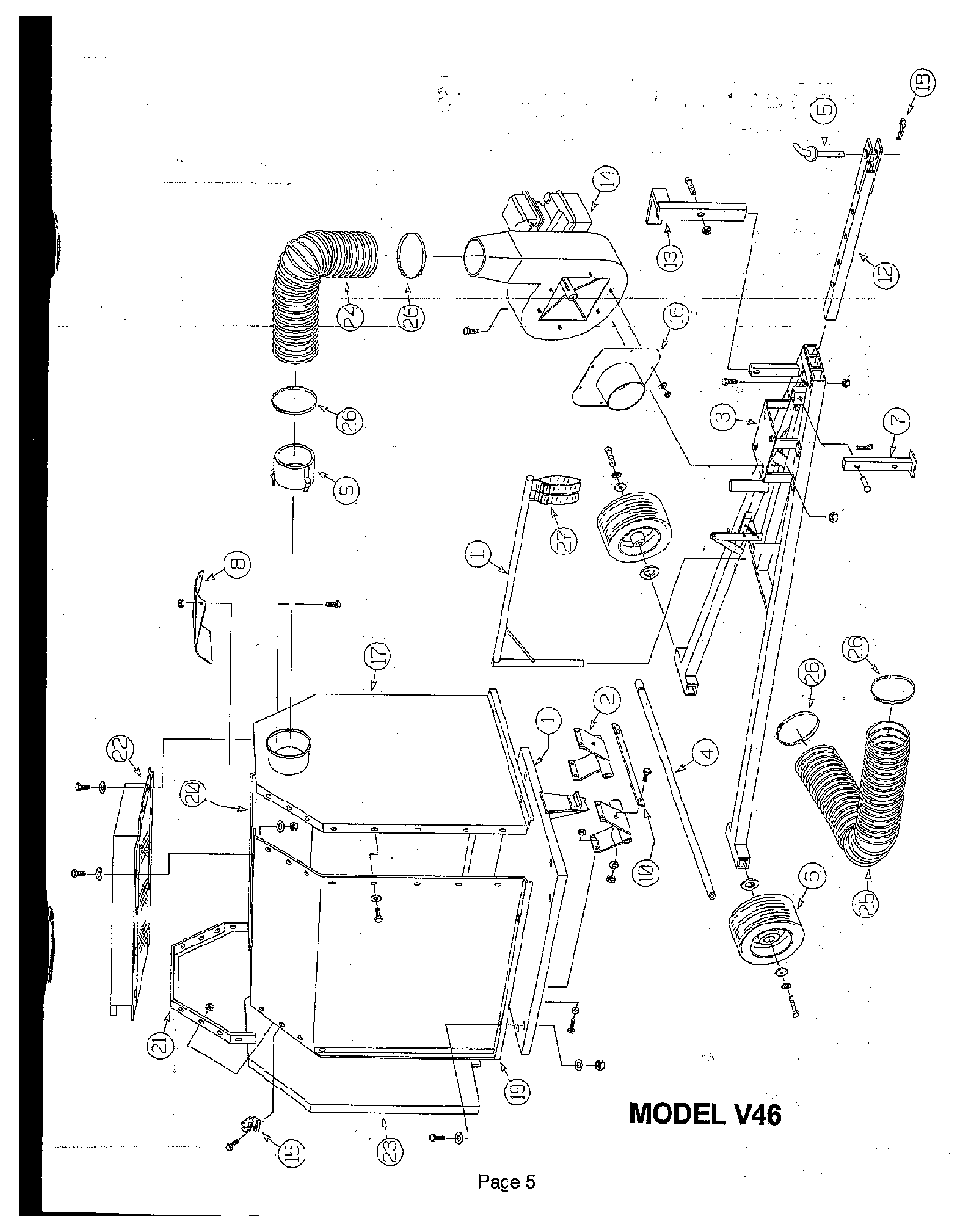 Complete Product Diagram and Parts List for V46 1997-12 Bluebird Lawn Tractor Accessories
