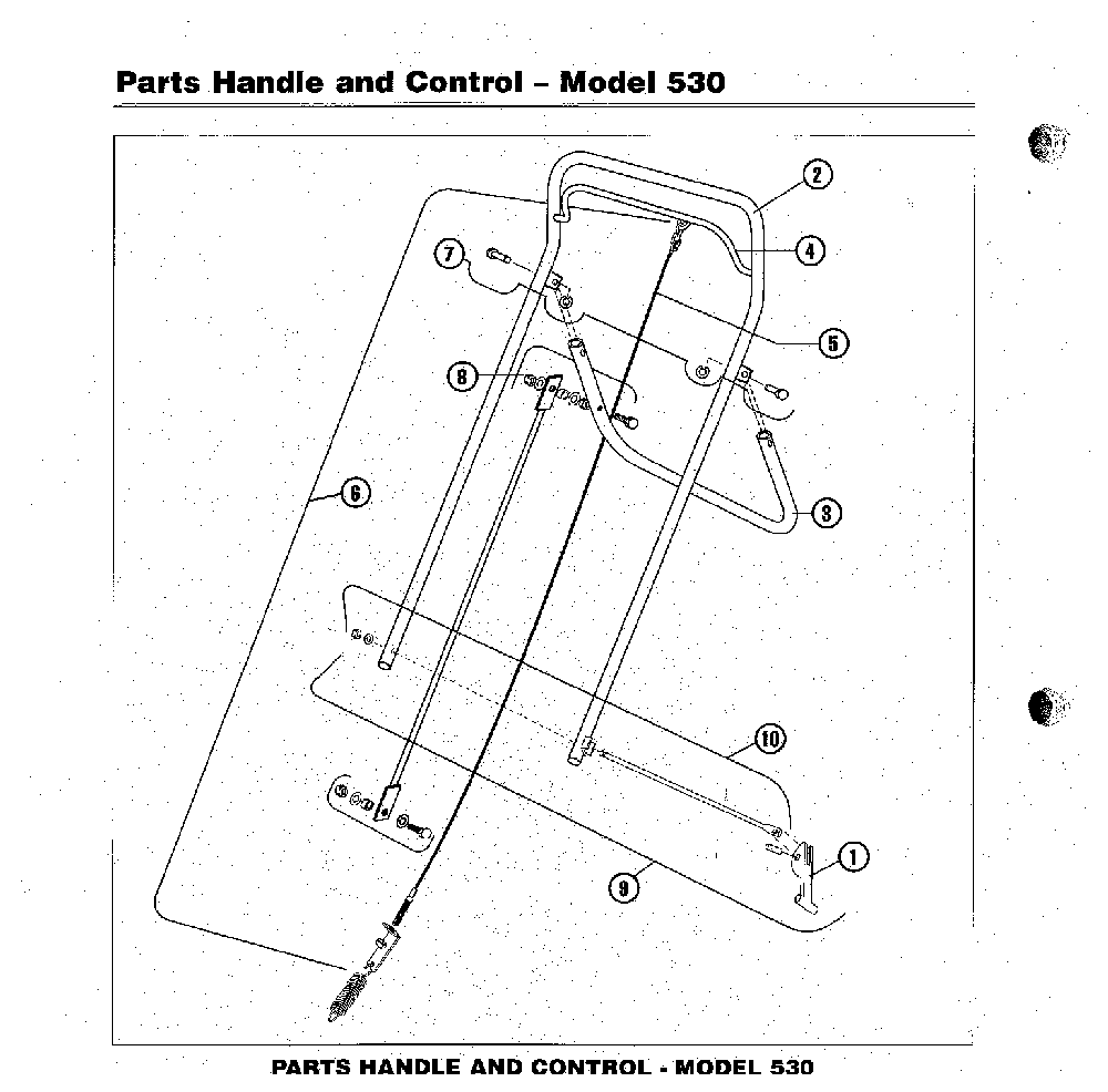 Handle And Levers Diagram and Parts List for 530  Bluebird Aerator