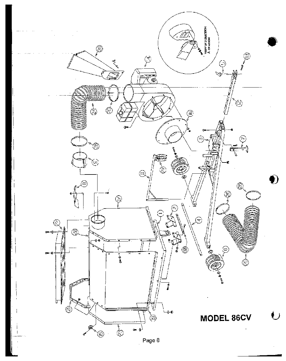 Complete Product Diagram and Parts List for 86CV 1997-12 Bluebird Lawn Tractor Accessories