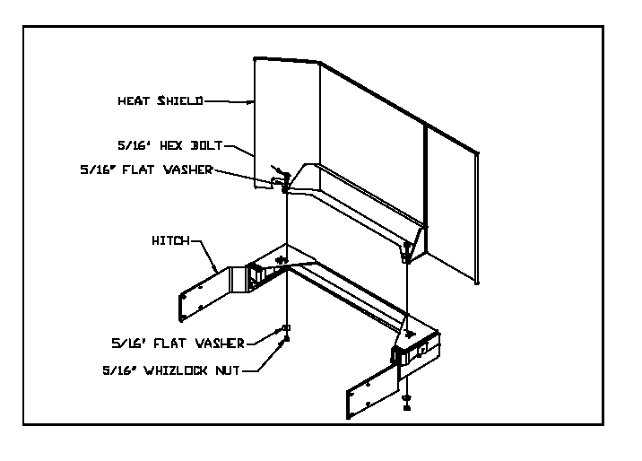 Heat Shield Diagram and Parts List for V260Z (968999523)(2005-04) Bluebird Lawn Tractor Accessories