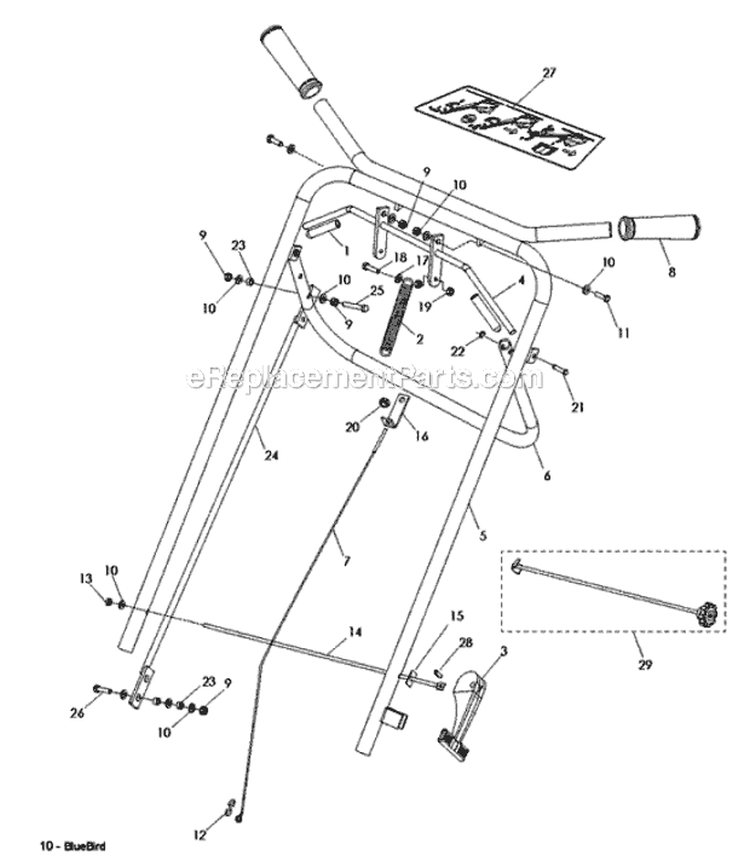 Page D Diagram and Parts List for B130A 968999379 - 2008-10 Bluebird Aerator