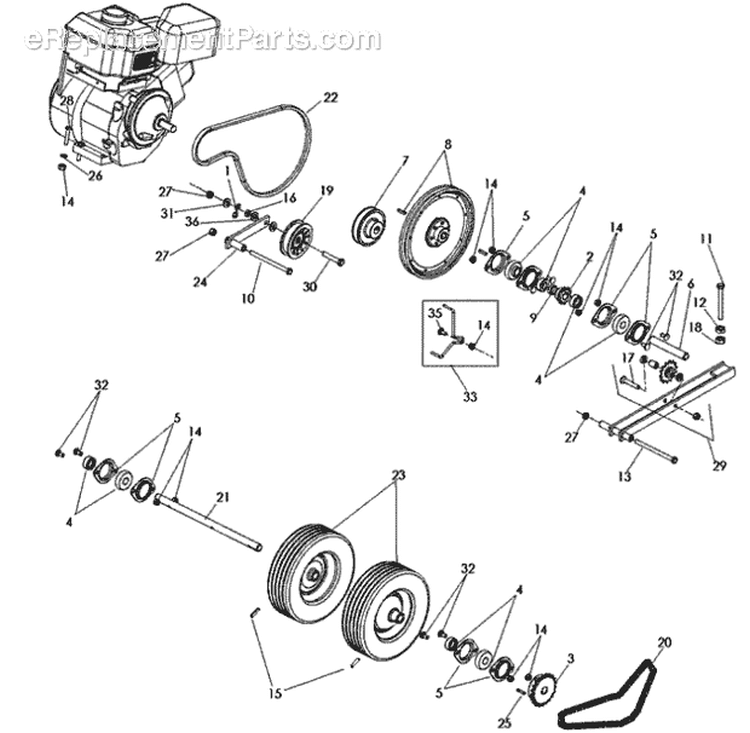 Page E Diagram and Parts List for B130A 968999379 - 2008-10 Bluebird Aerator
