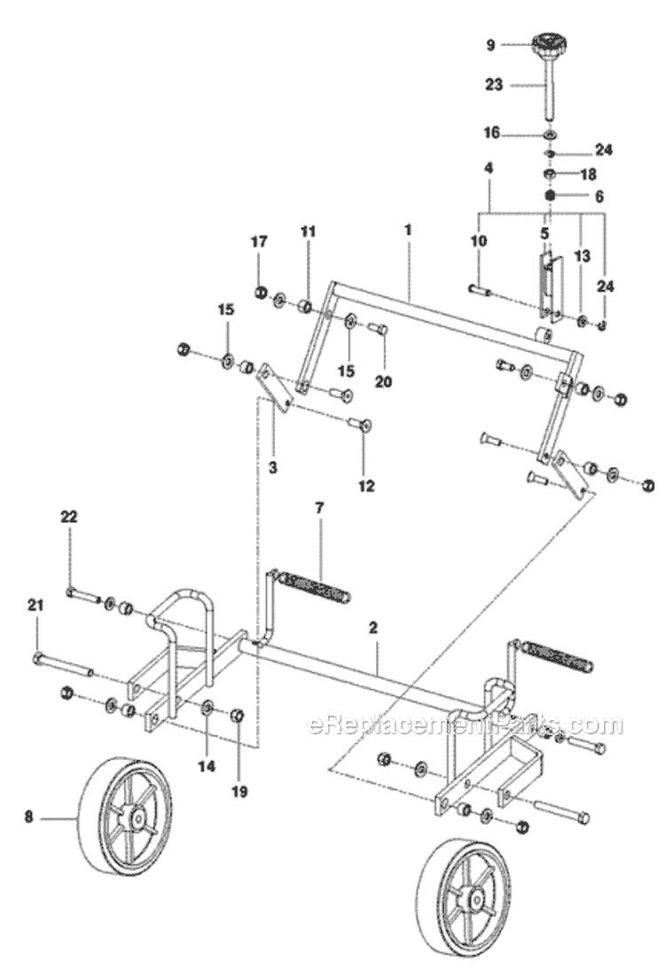 Page G Diagram and Parts List for B424B 968999380 -2010-04 Bluebird Aerator