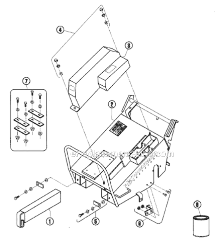 Page A Diagram and Parts List for B424 2005-07 Bluebird Aerator