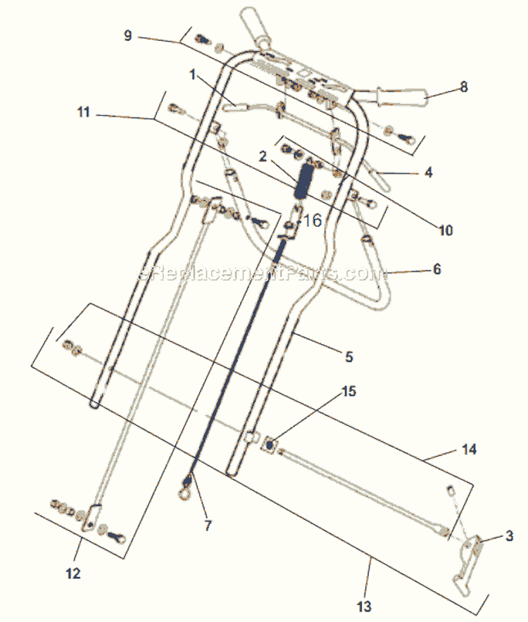 Page B Diagram and Parts List for B424 2005-07 Bluebird Aerator
