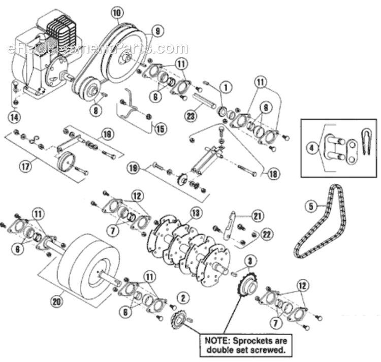 Page C Diagram and Parts List for B424 2005-07 Bluebird Aerator