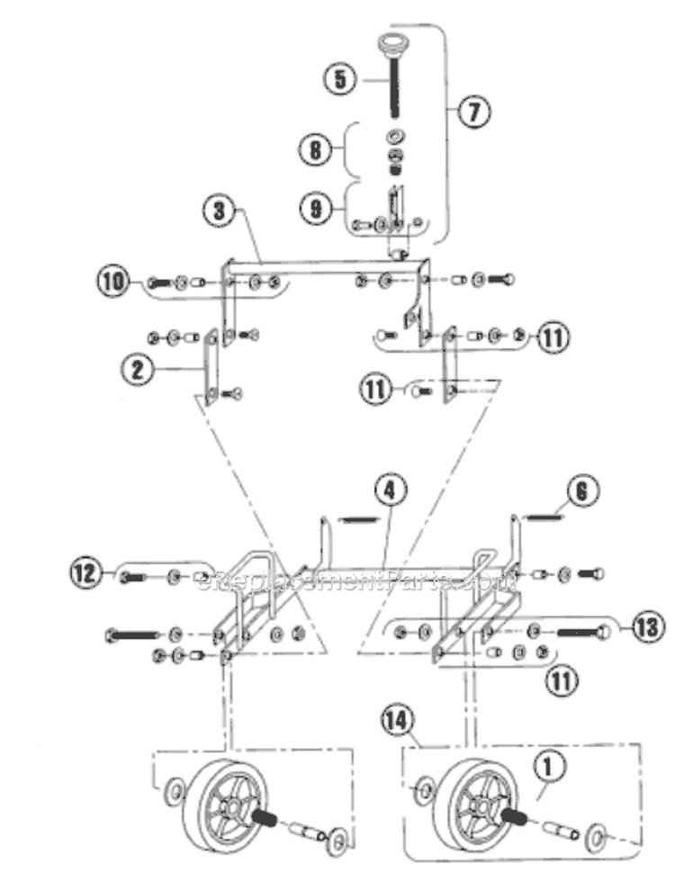 Page D Diagram and Parts List for B424 2005-07 Bluebird Aerator