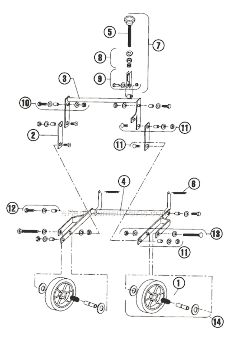 Page D Diagram and Parts List for B530A 2005-07 Bluebird Aerator
