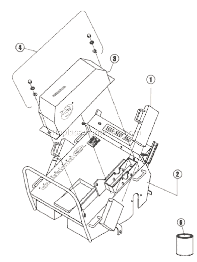 Page A Diagram and Parts List for B530B 2005-07 Bluebird Aerator