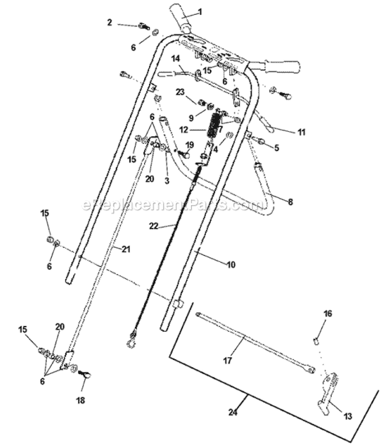Page B Diagram and Parts List for B530B 2005-07 Bluebird Aerator