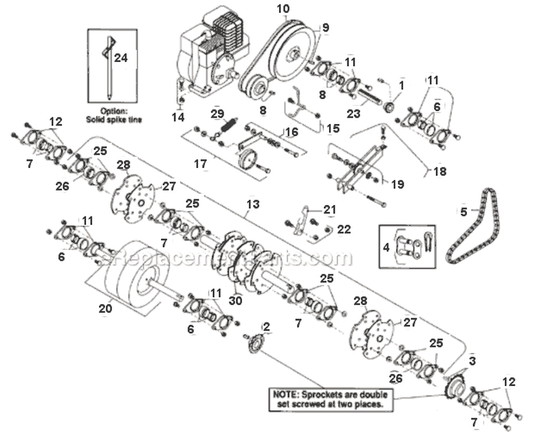 Page C Diagram and Parts List for B530B 2005-07 Bluebird Aerator
