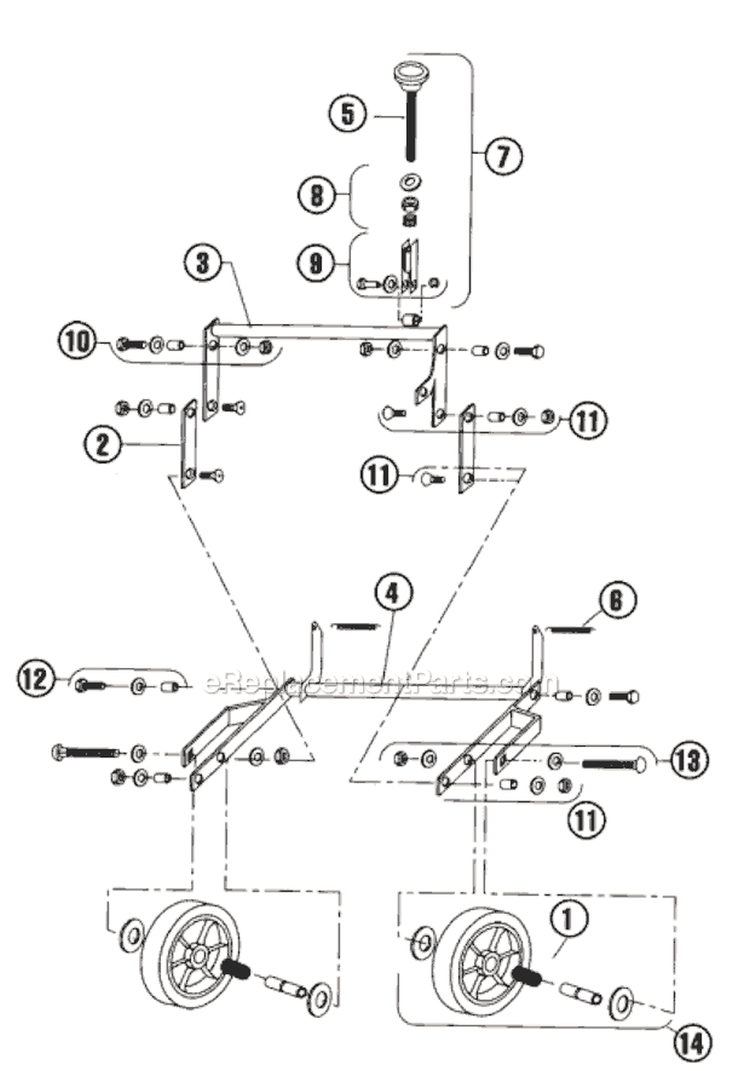 Page D Diagram and Parts List for B530B 2005-07 Bluebird Aerator