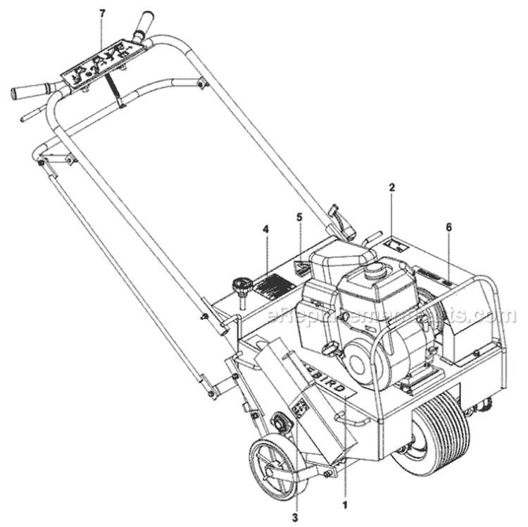 Page B Diagram and Parts List for B530B 968999381 - 2010-04 Bluebird Aerator