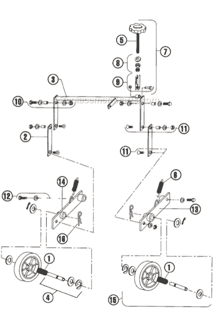 Page D Diagram and Parts List for B742 2005-07 Bluebird Aerator