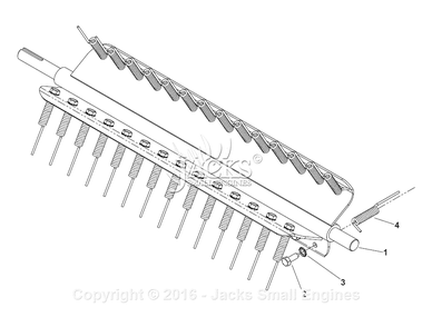 Spring Reel Assembly Diagram and Parts List for PR22H5FA 2002-12 Bluebird Dethatcher