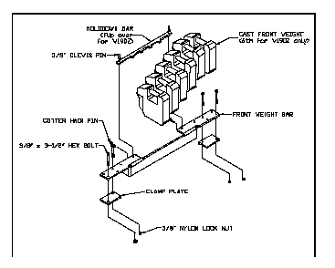Weight System Diagram and Parts List for V260Z (968999523)(2005-04) Bluebird Lawn Tractor Accessories
