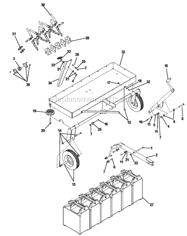 Page A Diagram and Parts List for TA12 (968999444)(2003-09) Bluebird Aerator