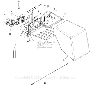 Bagger Assembly Diagram and Parts List for PR22H5FA 2002-12 Bluebird Dethatcher