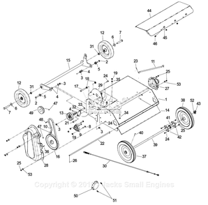 Body Assembly Diagram and Parts List for PR22H5FA 2002-12 Bluebird Dethatcher