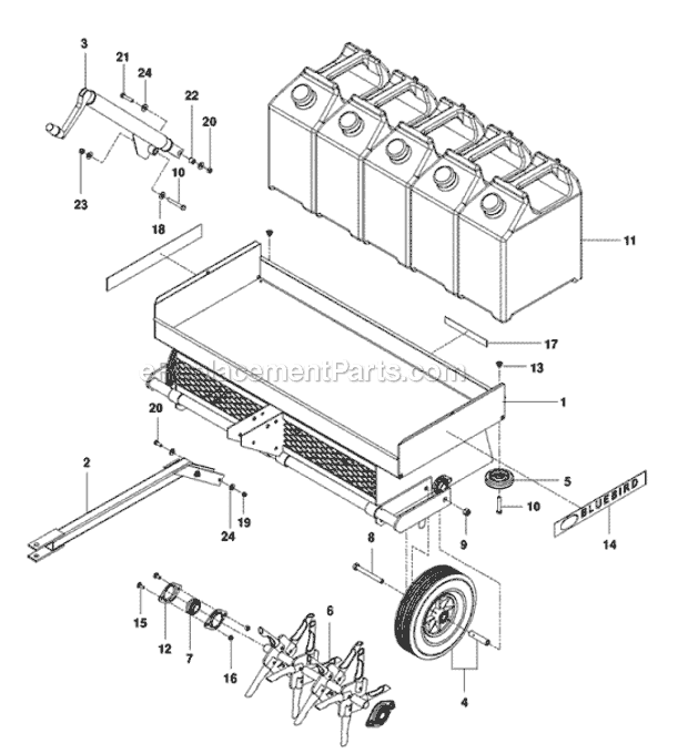 Page A Diagram and Parts List for TA10 (968999443)(2010-04) Bluebird Aerator