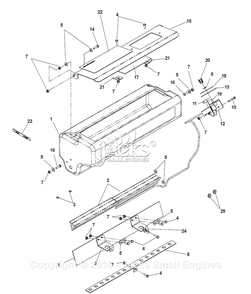 Seeder Assembly Diagram and Parts List for PR22H5FA 2002-12 Bluebird Dethatcher