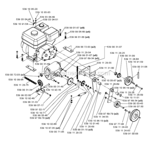 Page C Diagram and Parts List for SC550A/2006-02  Bluebird Sod Cutter