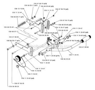 Page E Diagram and Parts List for SC550A/2006-02  Bluebird Sod Cutter