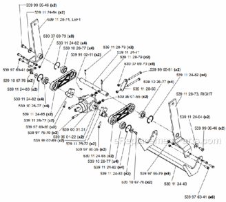 Page D Diagram and Parts List for SC550A 9689993522006-02 Bluebird Sod Cutter