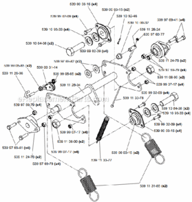 Page G Diagram and Parts List for SC550A 9689993522006-02 Bluebird Sod Cutter