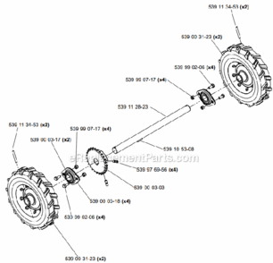 Page H Diagram and Parts List for SC550A 9689993522006-02 Bluebird Sod Cutter