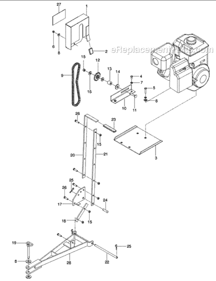 Page A Diagram and Parts List for D110 539011100 - 2010-05 Bluebird Dethatcher