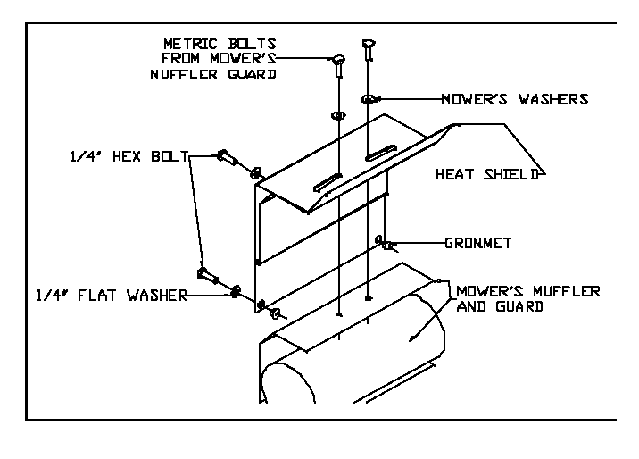Heat Shield Diagram and Parts List for V260Z 2002-04 Bluebird Lawn Tractor Accessories