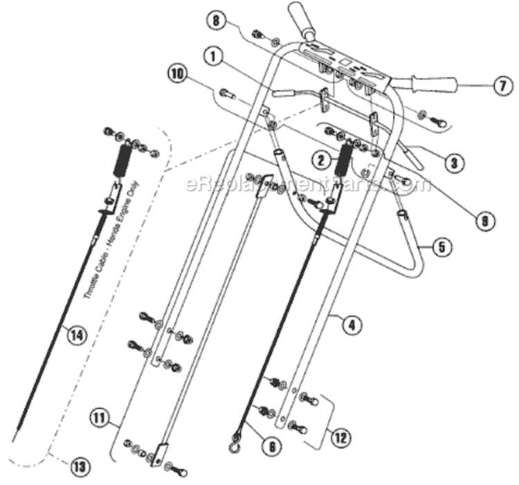 Page B Diagram and Parts List for H142 2005-07 Bluebird Aerator