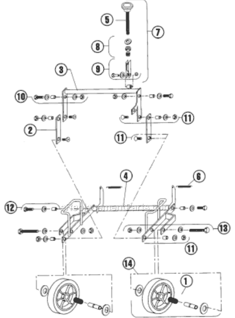 Page D Diagram and Parts List for H424G 2005-07 Bluebird Aerator