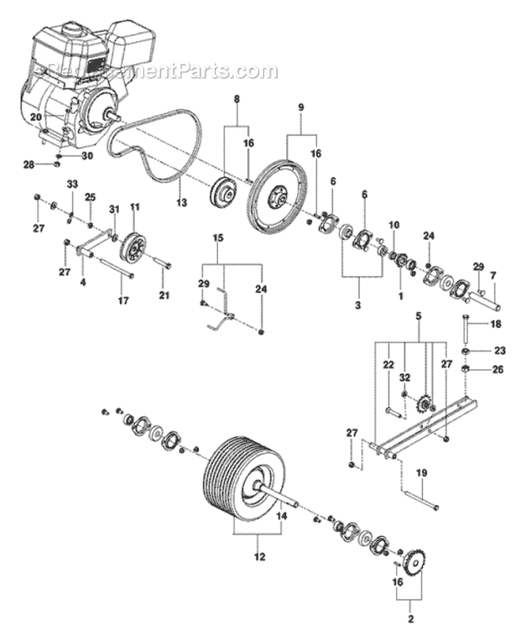 Page E Diagram and Parts List for H530A 968999393 - 2010-04 Bluebird Aerator