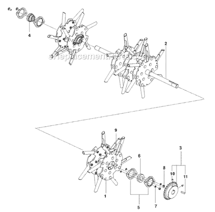 Page E Diagram and Parts List for H742 968999394 - 2010-04 Bluebird Aerator