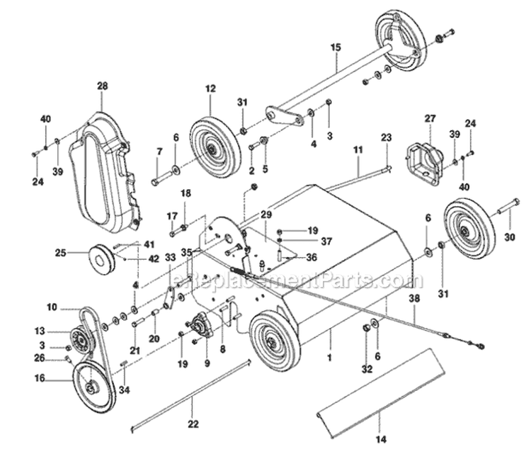 Page C Diagram and Parts List for PR18B5NRA 966067401 - 2010-06 Bluebird Dethatcher