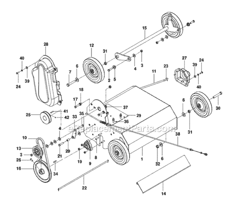 Page A Diagram and Parts List for PR18B5NRA 968999418 - 2010-04 Bluebird Dethatcher