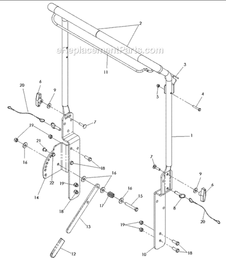 Page D Diagram and Parts List for PR18BFAC 968999643 - 2008-05 Bluebird Dethatcher