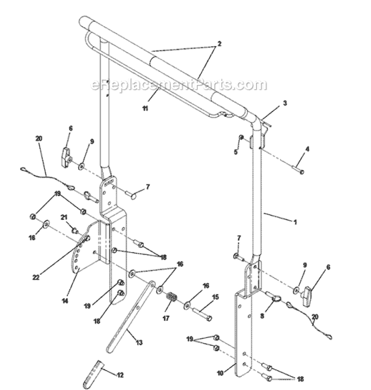 Page F Diagram and Parts List for PR18S6FA 968999678 - 2007-07 Bluebird Dethatcher