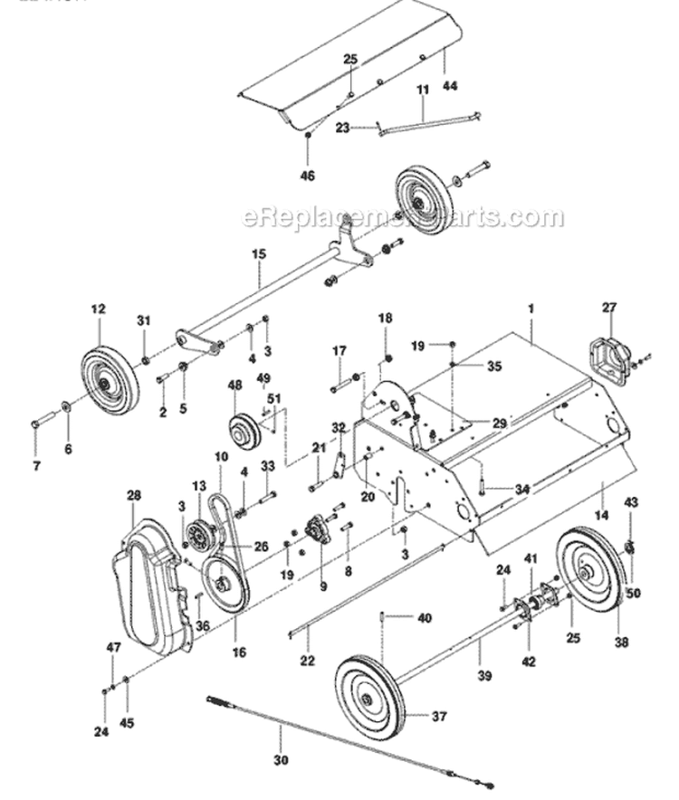 Page C Diagram and Parts List for PR22B5FA 966067501 - 2010-06 Bluebird Dethatcher