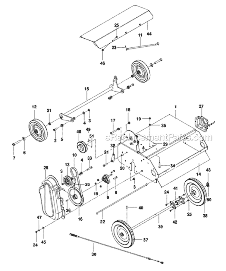 Page C Diagram and Parts List for PR22B5NRA 966067701 - 2010-06 Bluebird Dethatcher