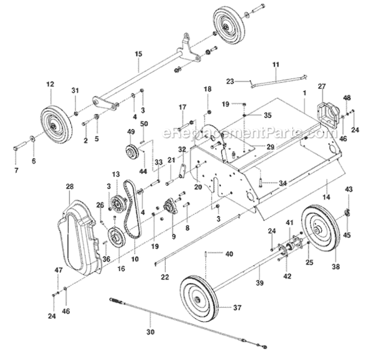 Page B Diagram and Parts List for PR22H5FBA 968999428 - 2010-04 Bluebird Dethatcher