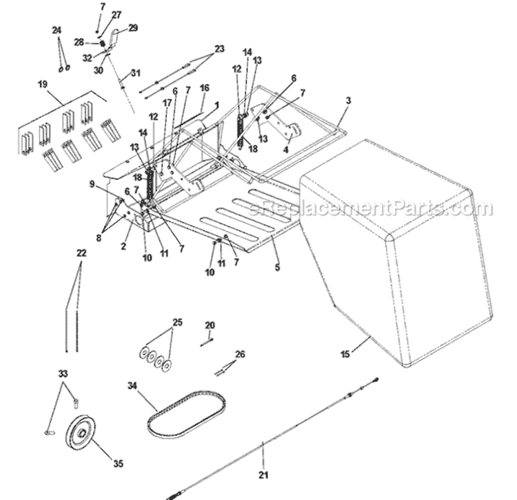 Page A Diagram and Parts List for PR22S6FA 968999680 - 2007-07 Bluebird Dethatcher