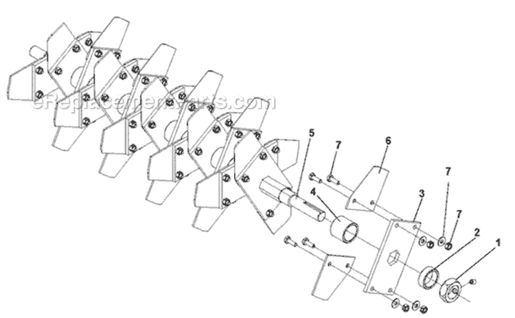 Page D Diagram and Parts List for PR22S6FA 968999680 - 2007-07 Bluebird Dethatcher